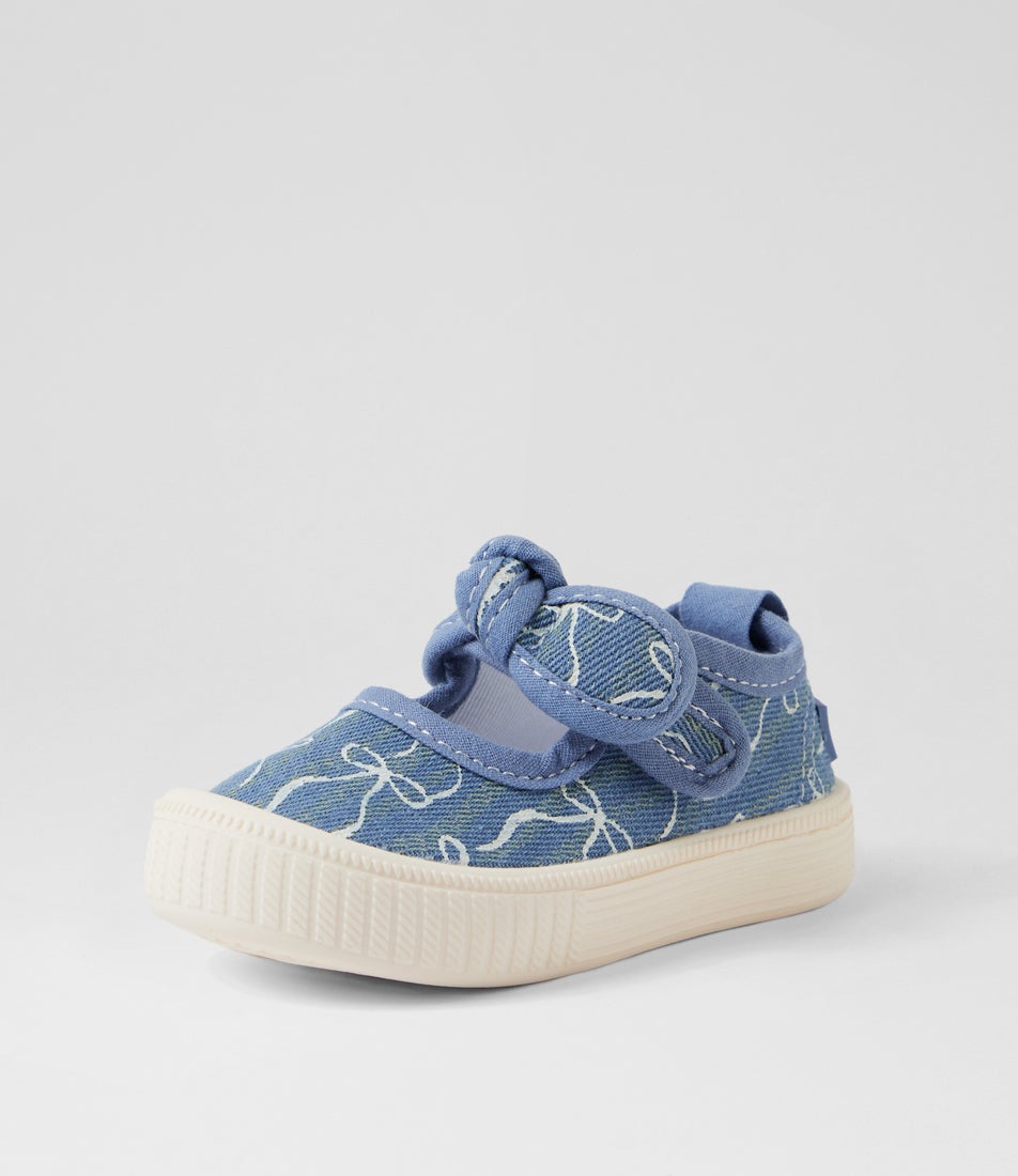 Millie Toddler Denim Bows Canvas Flat Shoes