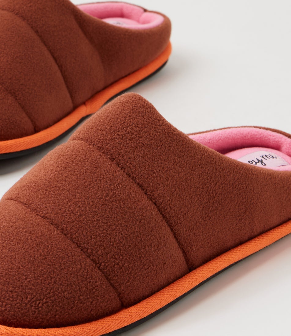 Cloud Chocolate Pink Fabric Slippers