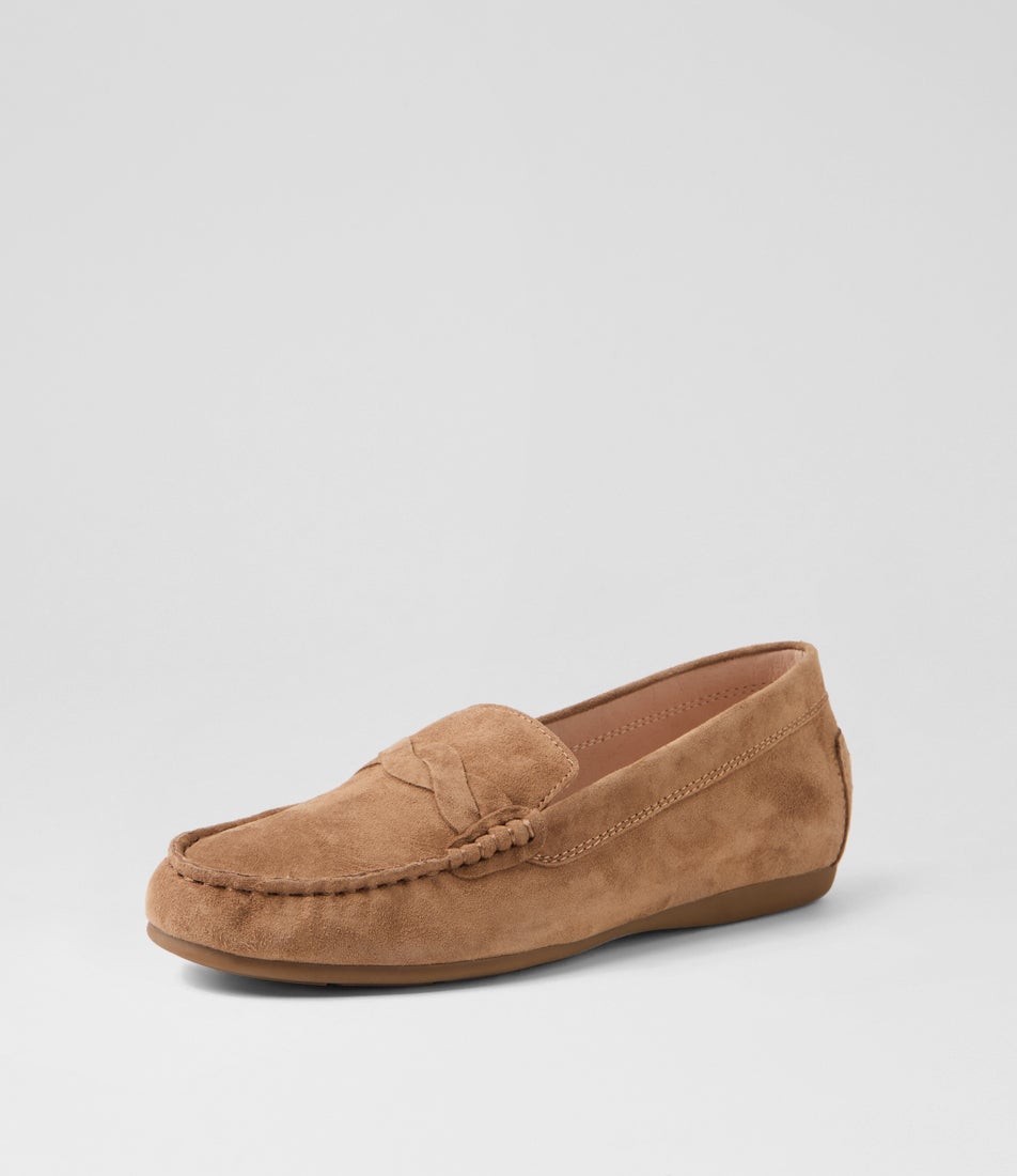 Elian Light Choc Suede Flat Shoes