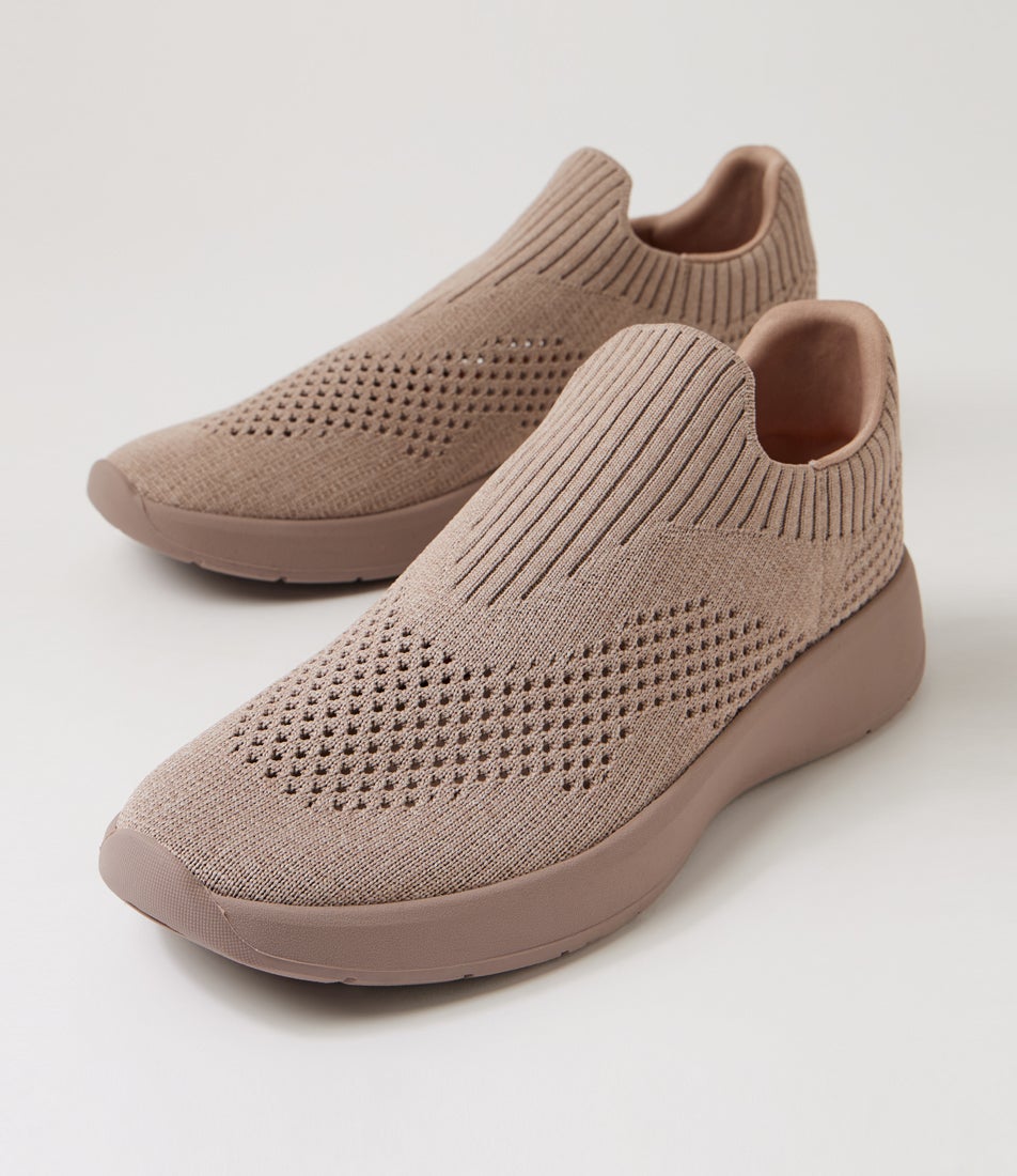 Tru Pace Taupe Taupe Sole Fabric Sneakers