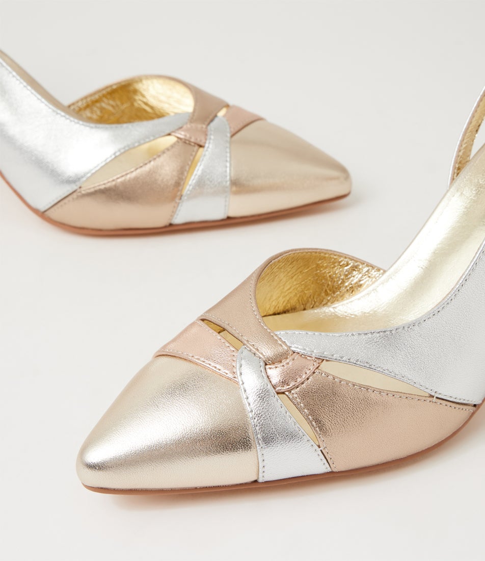 Lepita Metallic Multi Leather Heels