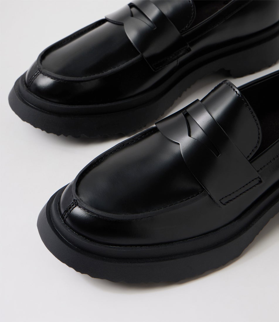 Walden Black Leather Loafers