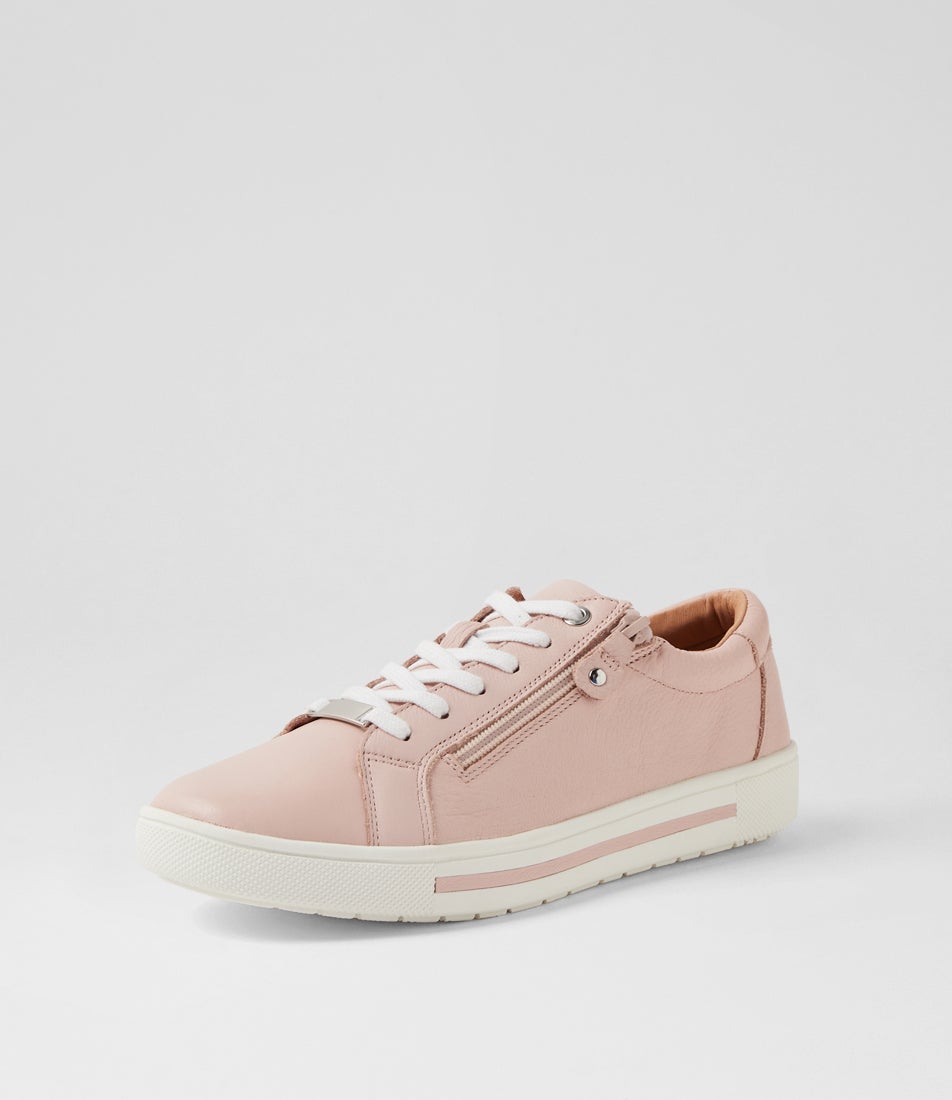 Evone Dusty Pink Leather Sneakers