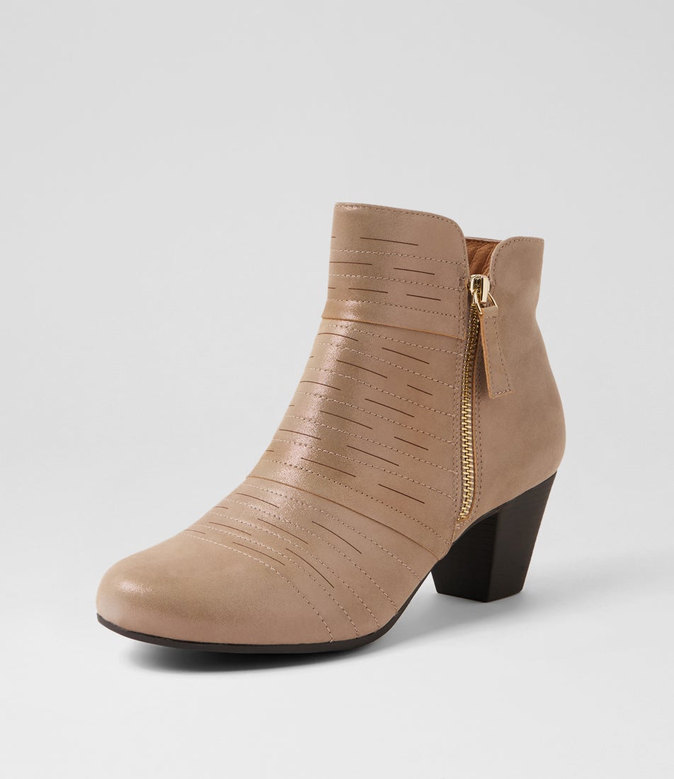 Fabians Pewter Shimmer Suede Ankle Boots
