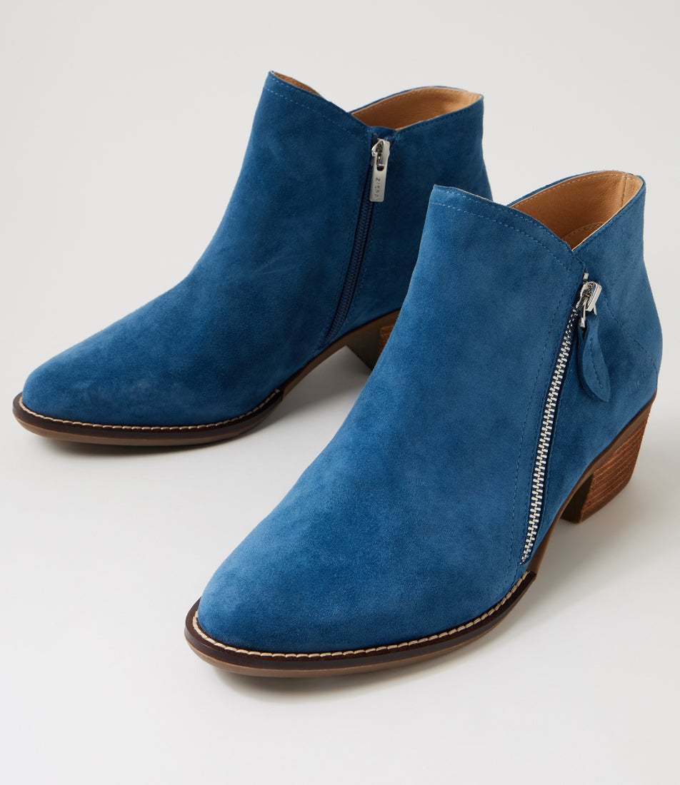 Eisa Xf Dark Denim Suede Ankle Boots