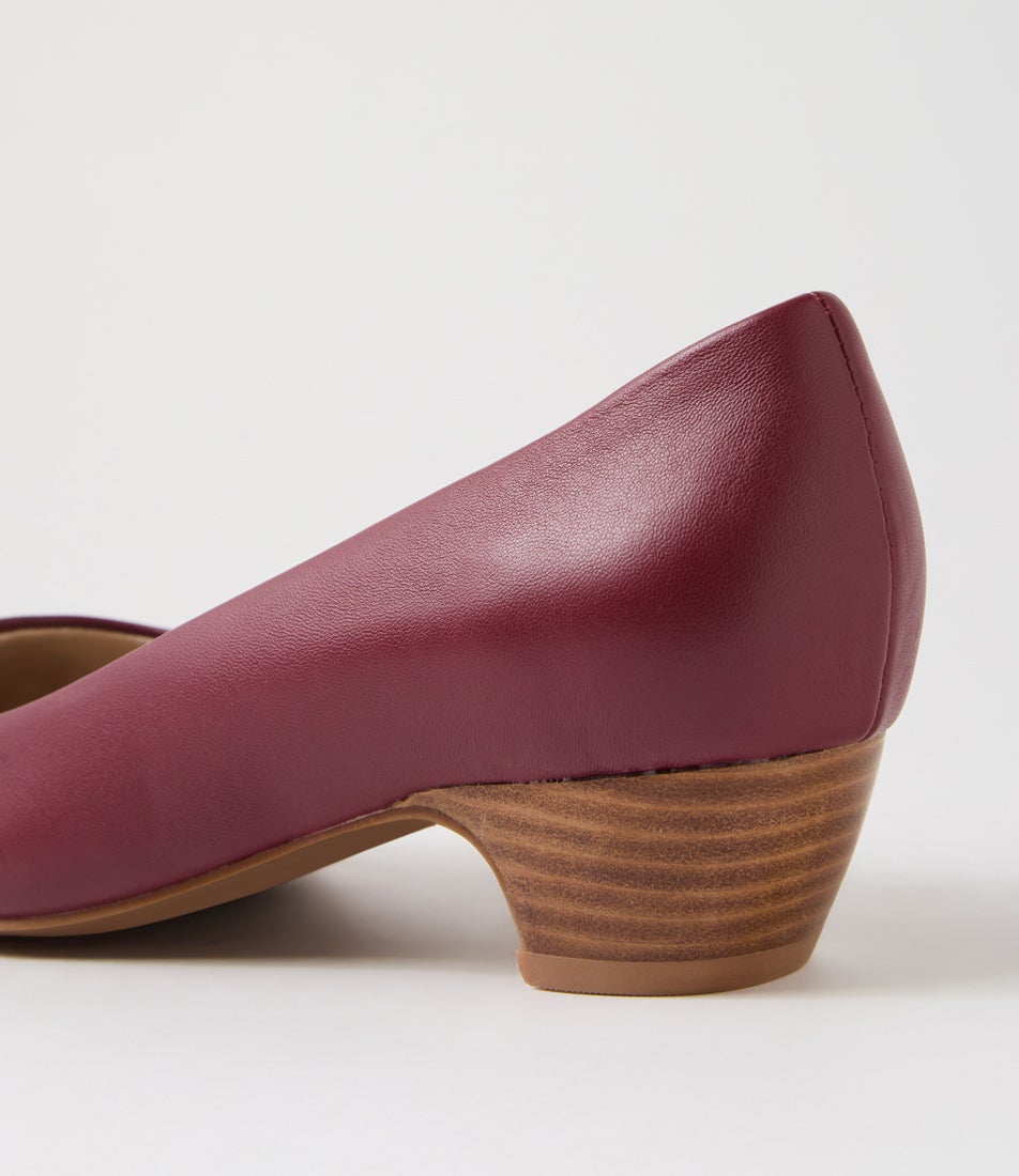 Navya Pomegranate Leather Heels