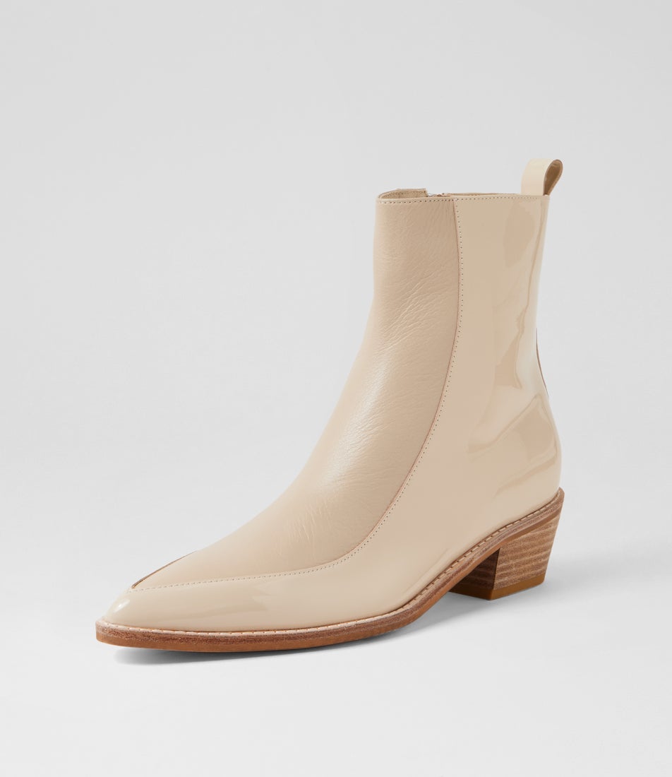 Dentan Vanilla Patent Leather Ankle Boots