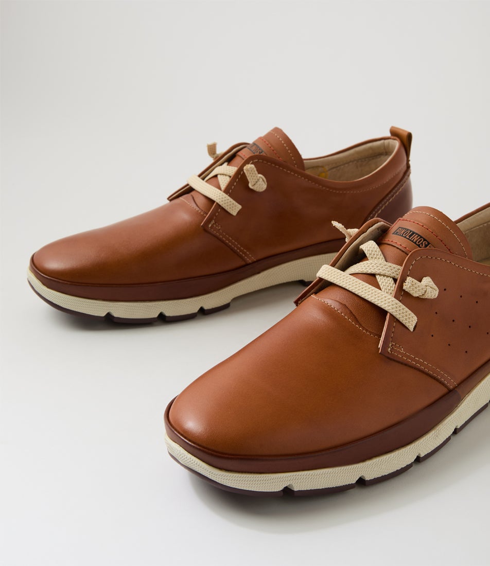 Fuencarral 66 Brandy Leather Lace Up Flats