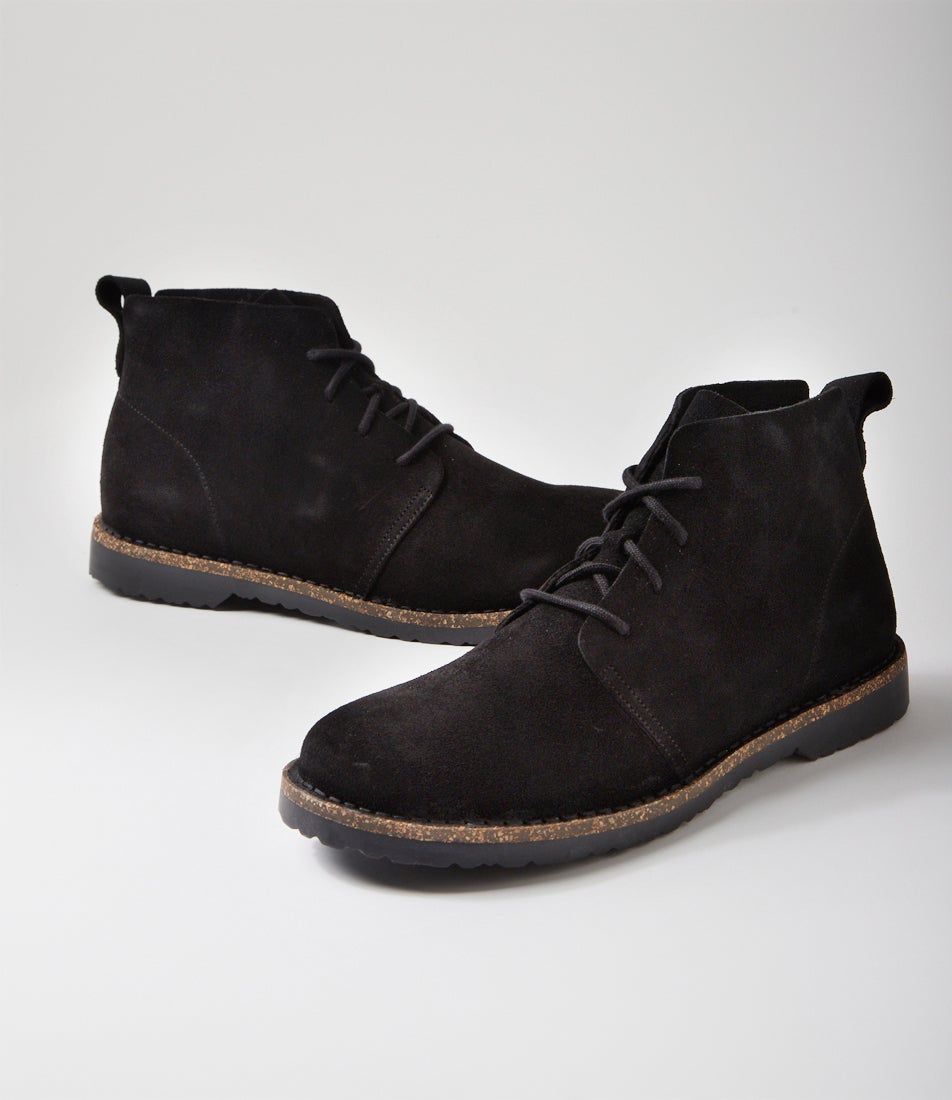 Uppsala Mid Mens Black Suede Lace Up Boots