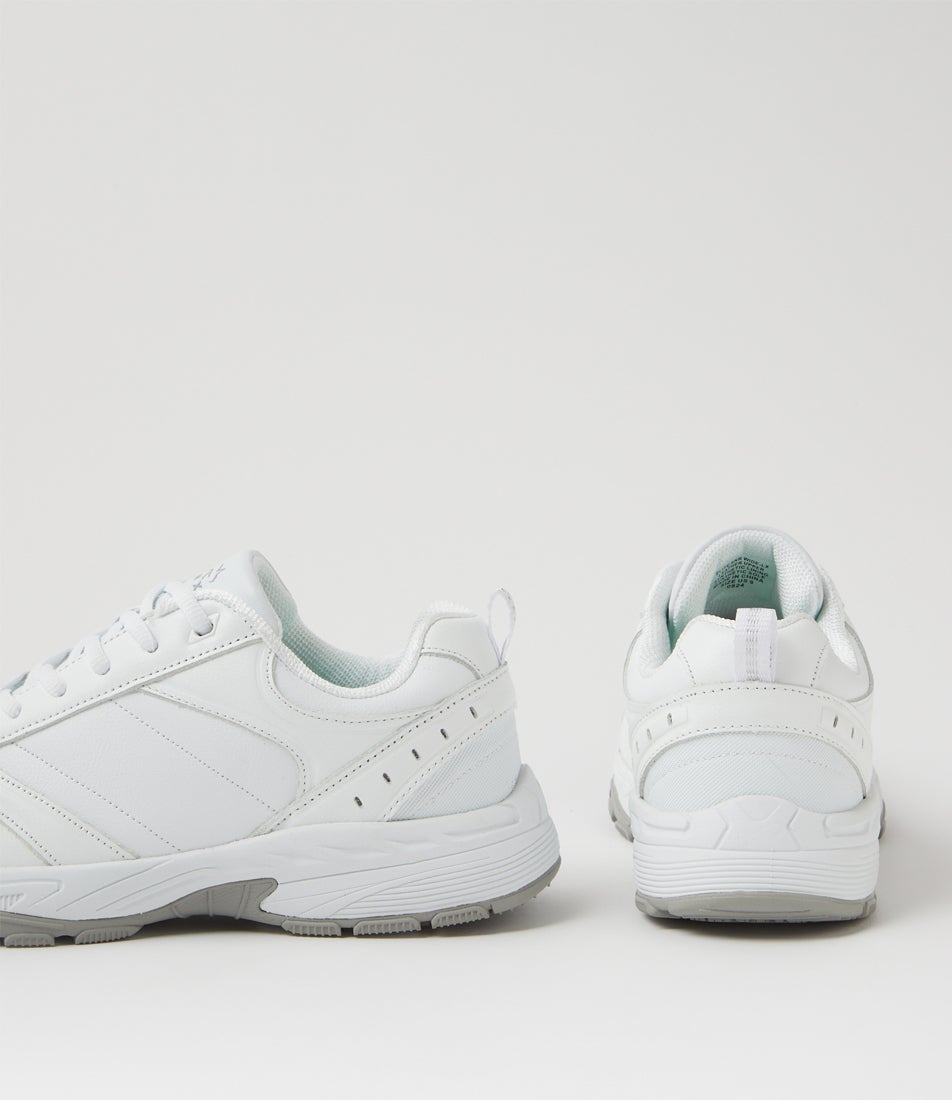 Elite Snr Wide White Leather Sneakers
