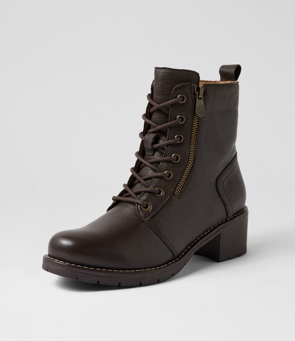 Ravani Choc Leather Lace Up Boots Ravani Choc Leather Lace Up Boots