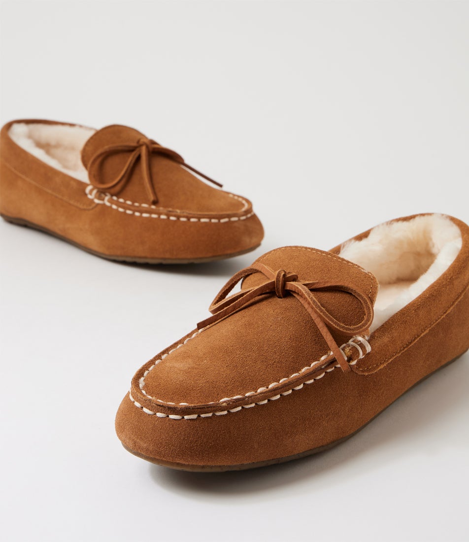 Sandrine Chestnut Suede Slippers