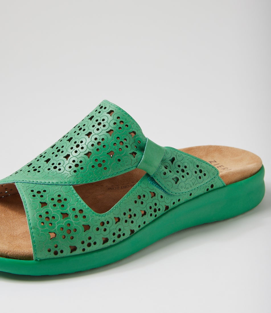 Binty Xw Spearmint Leather Sandals