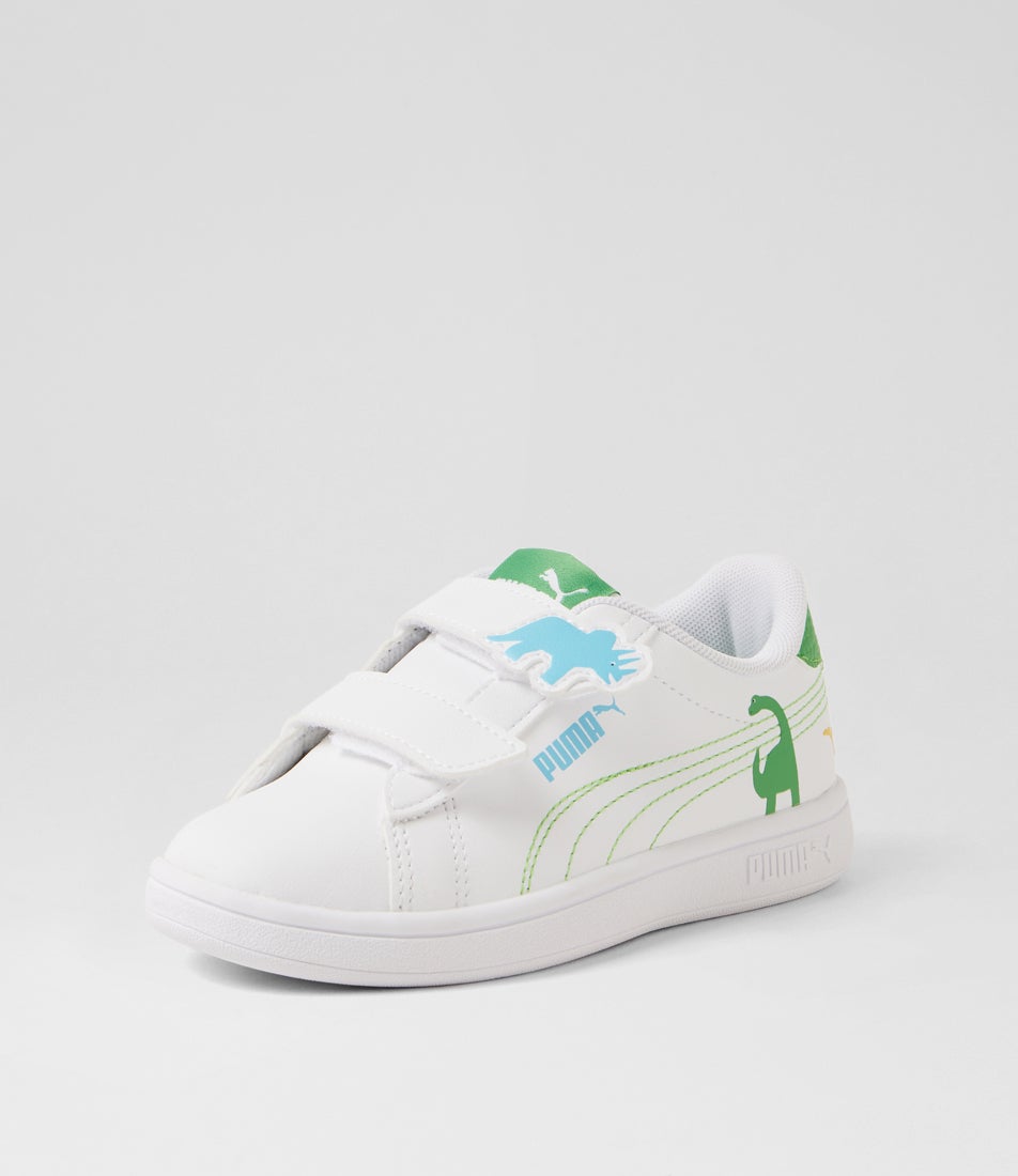 Smash 3 Dino Junior White Green Blue Sneakers
