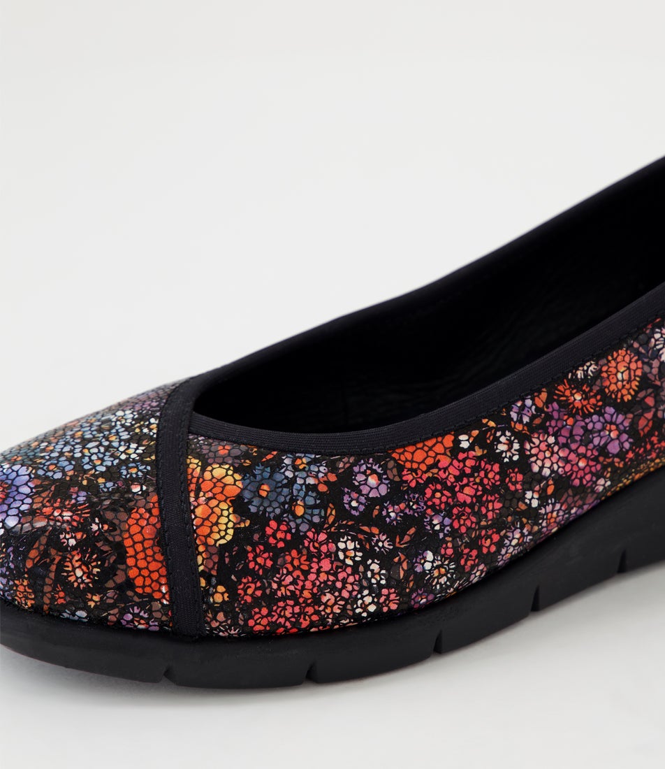 Mexxi Black Poesy Leather Ballet Flats