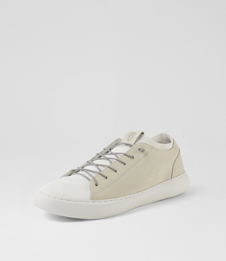 Xavion Light Grey Leather Knit Sneakers