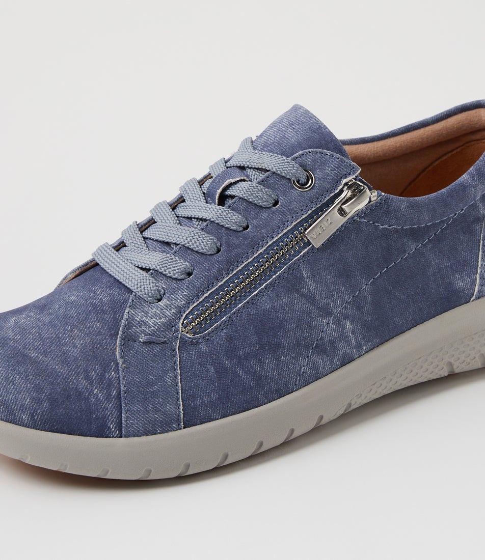 Solar Xf Blue Distress Denim Leather Sneakers