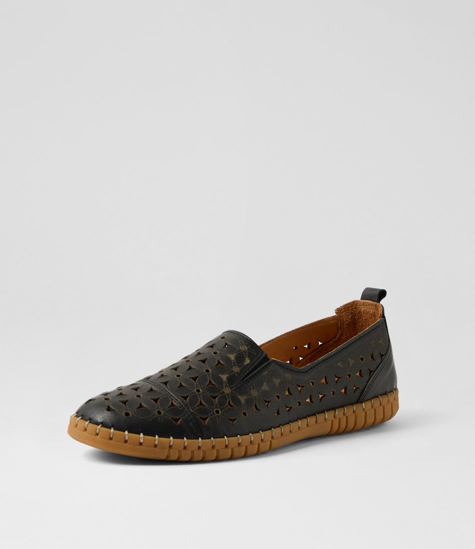 Bondie Black Leather Loafers