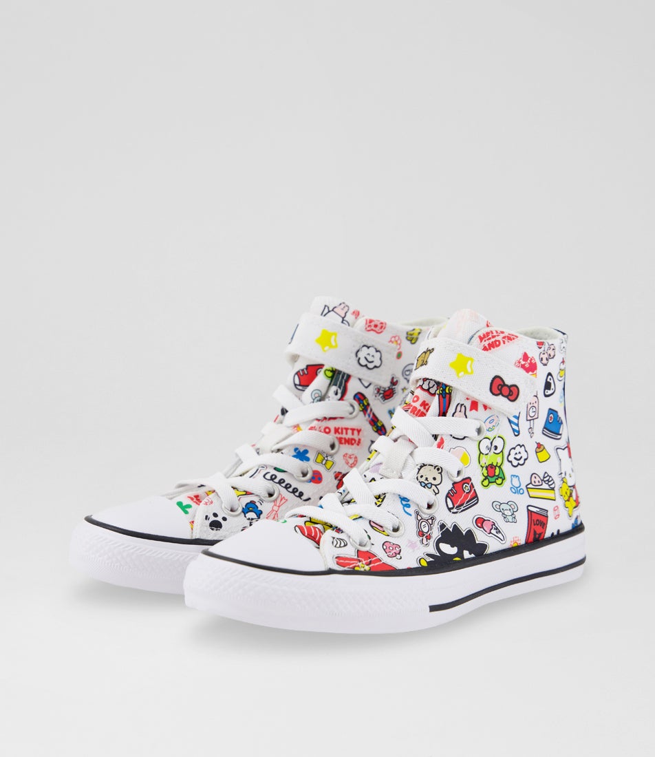 Hello Kitty Ctas Hi Junior White Multi Canvas Sneakers