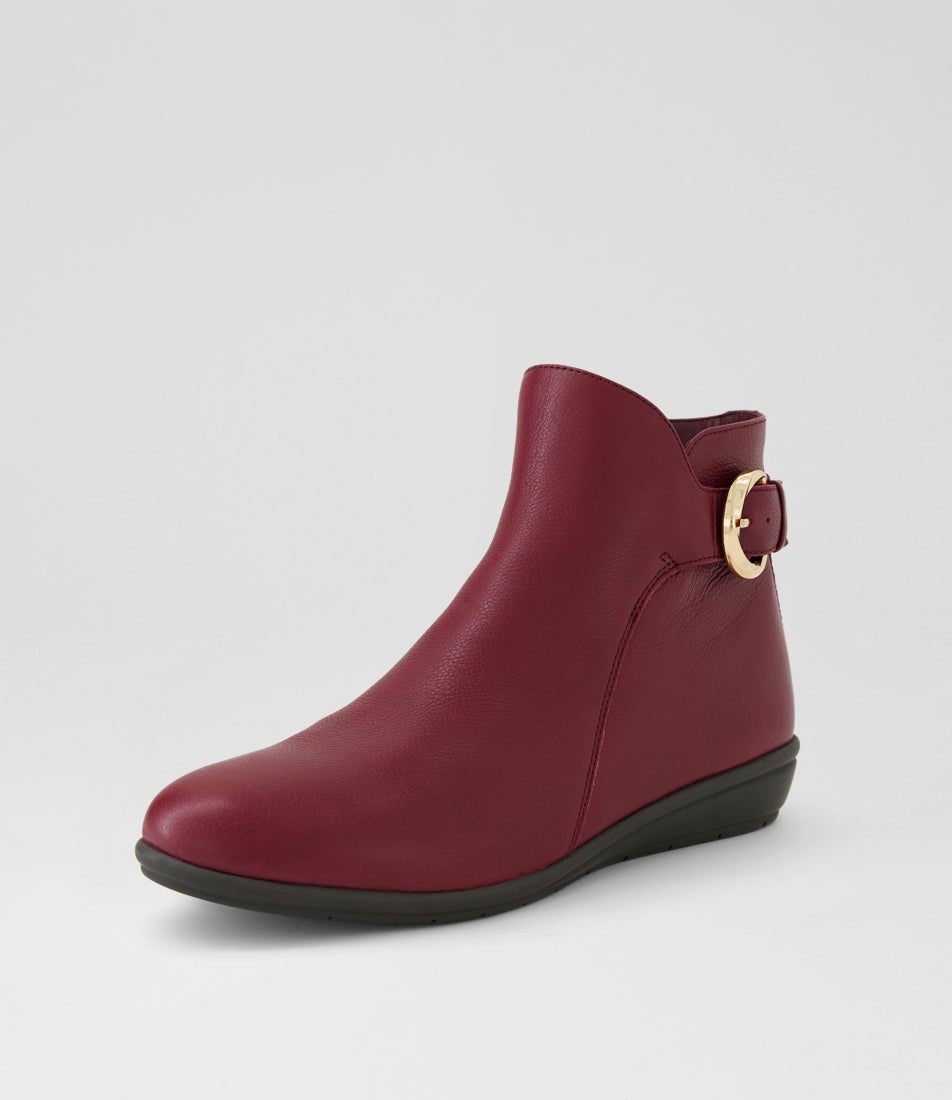 Fantastica Merlot Leather Ankle Boots
