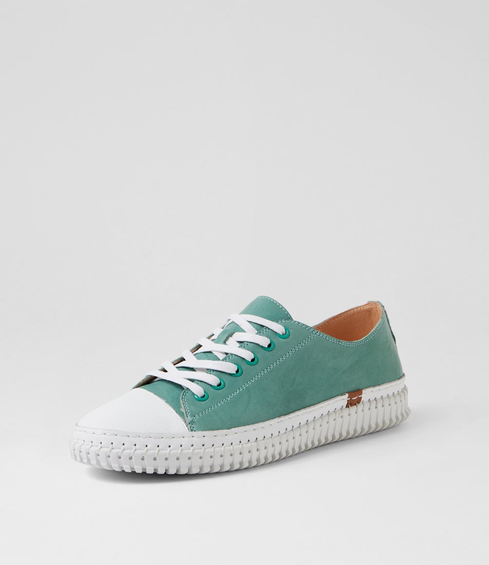 Jitarrs White Sky Shrunken Leather Sneakers