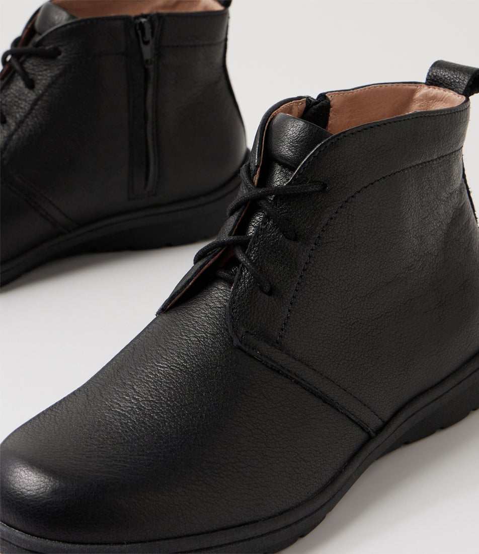 Maylas Black Leather Ankle Boots Maylas Black Leather Ankle Boots