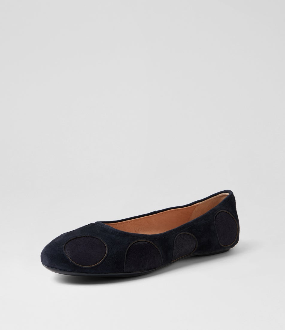 Balter Navy Suede Pony Ballet Flats