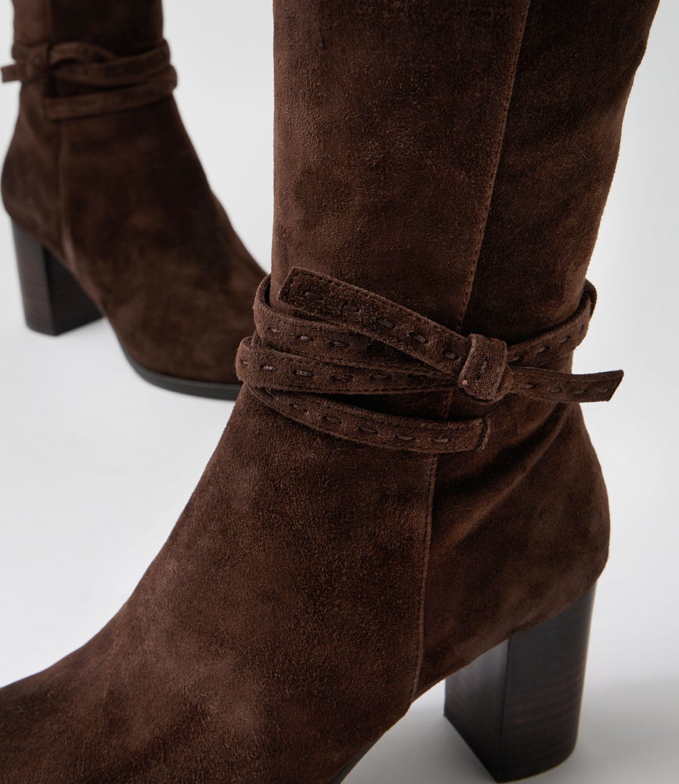 Amirie Choc Suede Knee High Boots