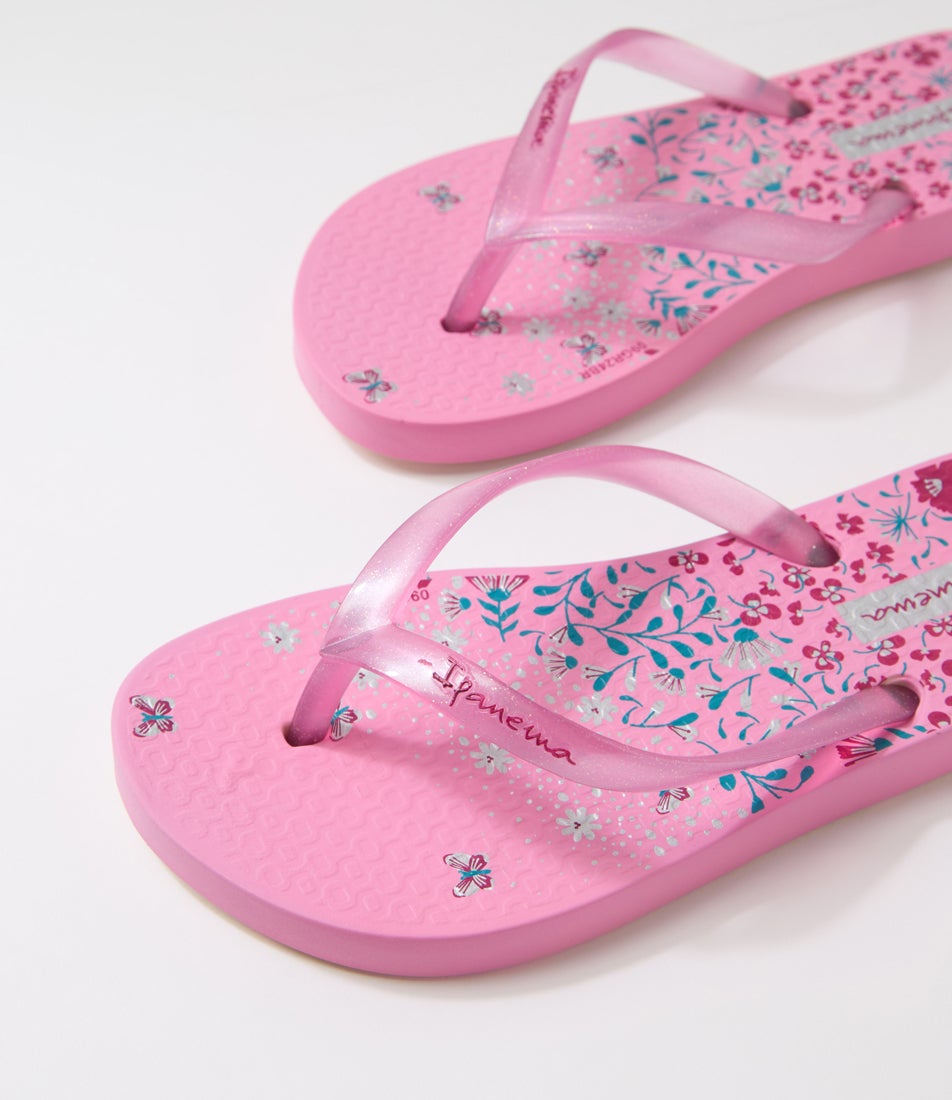 Glitter Toddler Light Pink Rubber Thongs