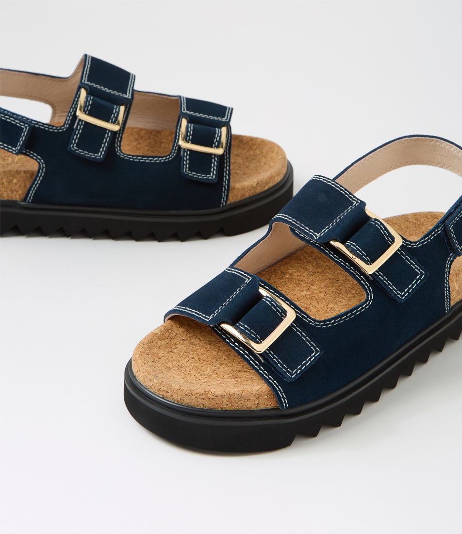 Tulum Navy Suede Sandals