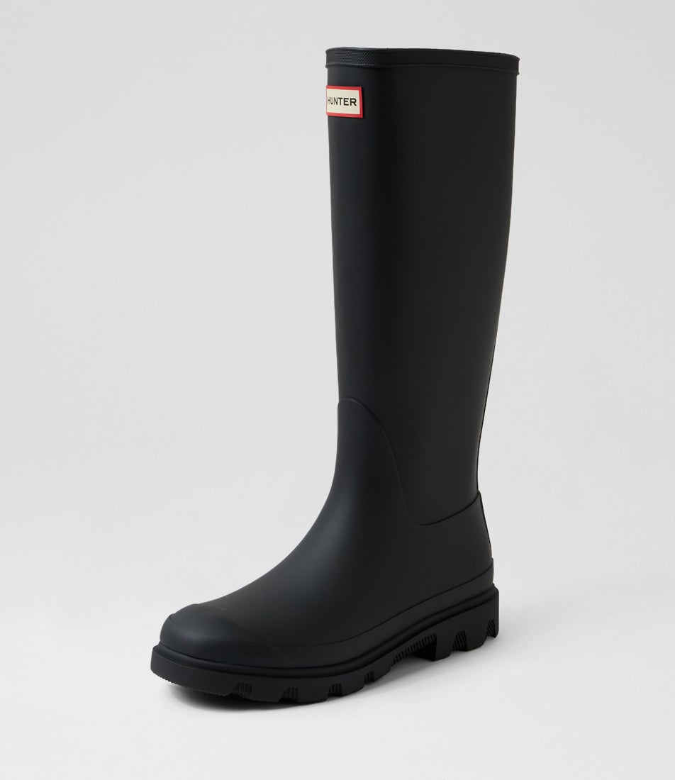 Downpour Tall Black Rubber Knee High Boots
