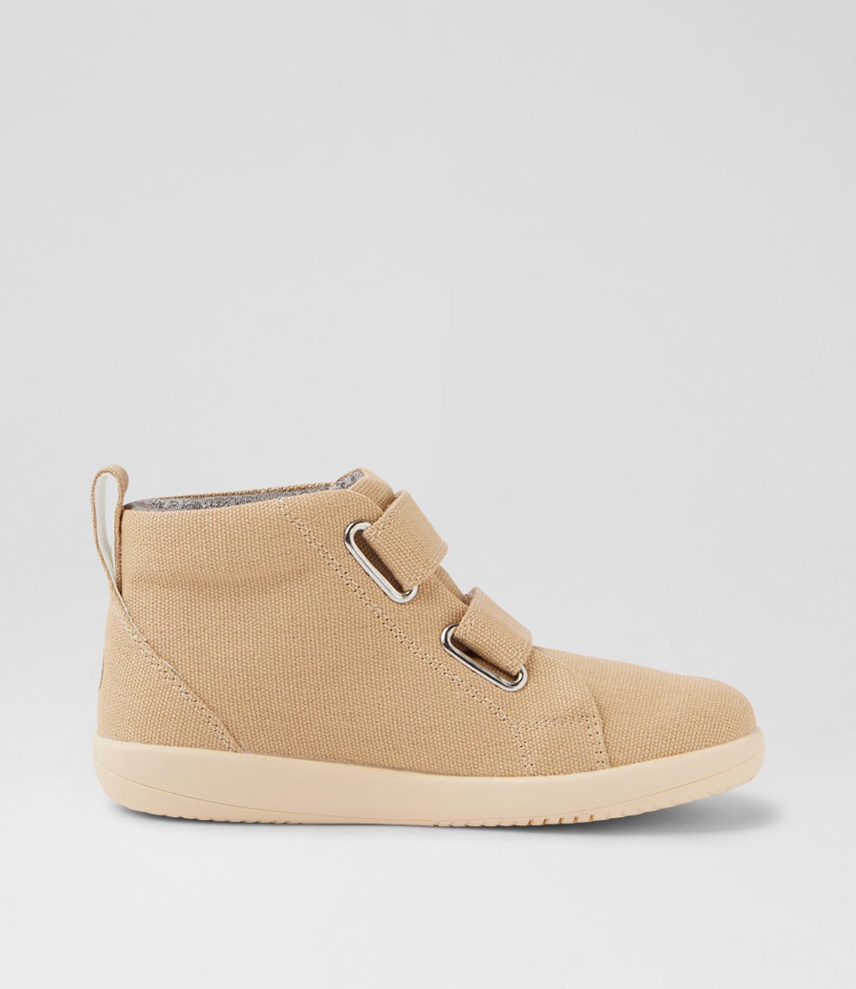 Kp Grass Court High Junior Oat Milk Canvas Ankle Boots