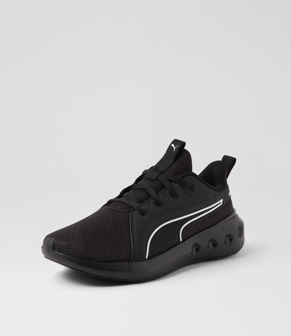 Softride Carson Senior Black White Mesh Sneakers