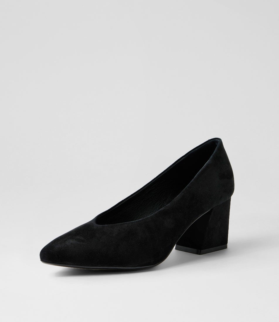 Mosko Black Suede Pump Heels
