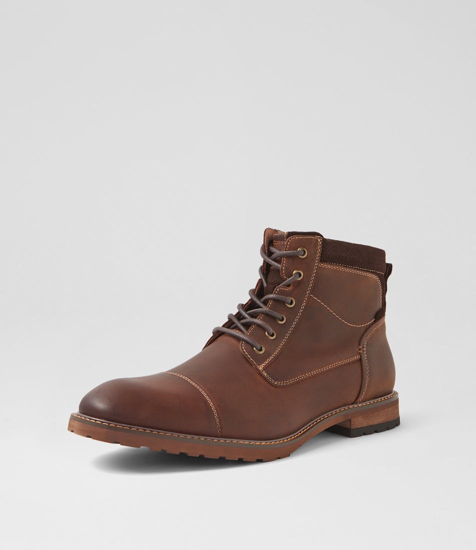 Chimney Chocolate Leather Lace Up Boots