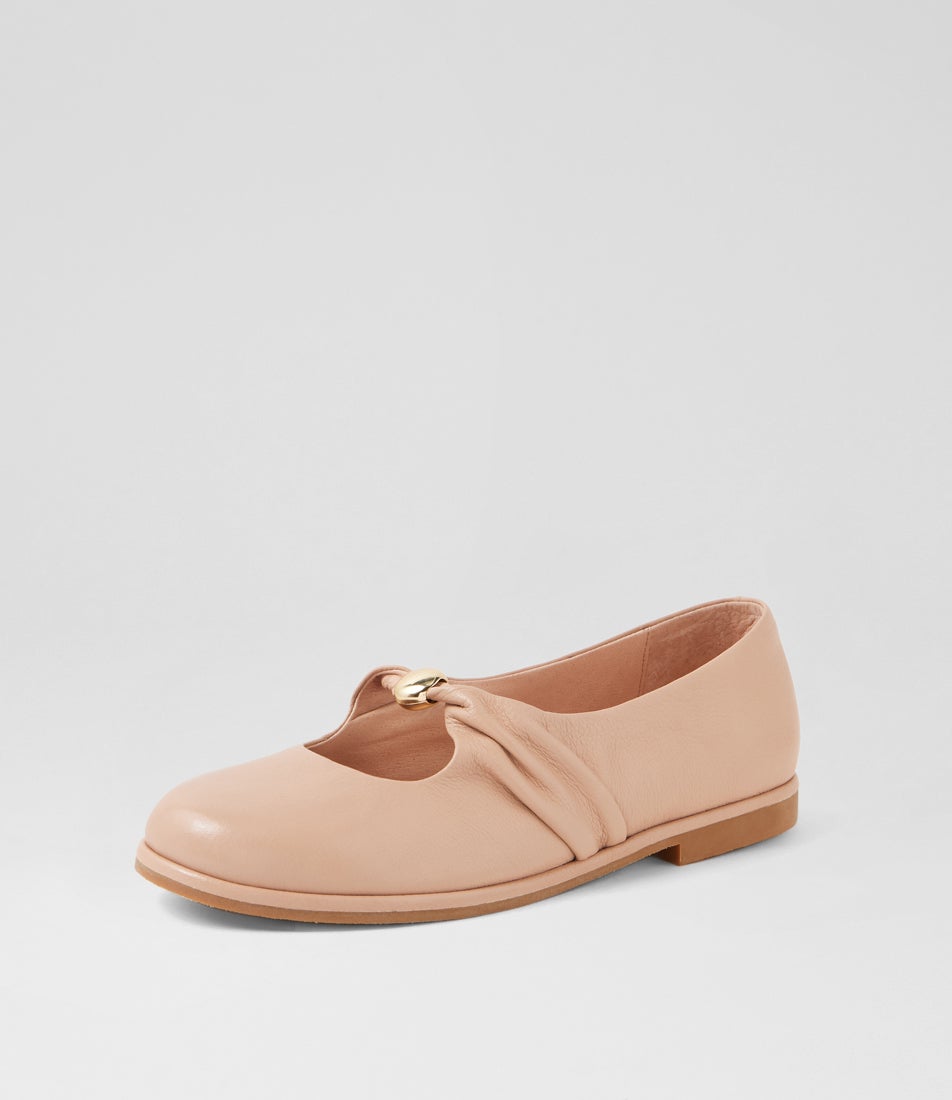 Rimma Cappuccino Leather Flat Shoes
