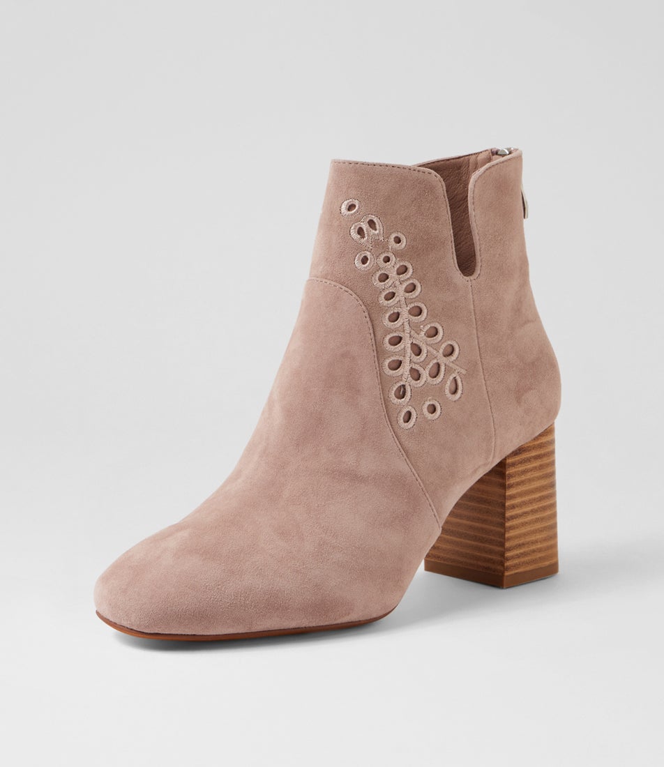 Spesh Petal Natural Suede Ankle Boots