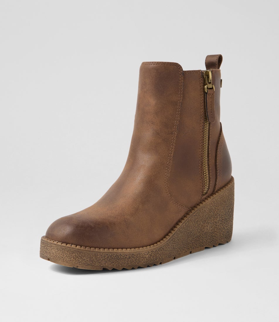 Layee Dark Taupe Microsuede Ankle Boots