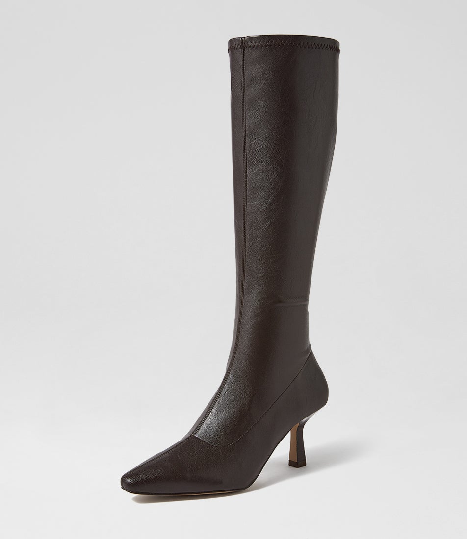 Andria Choc Dark Brown Knee High Boots