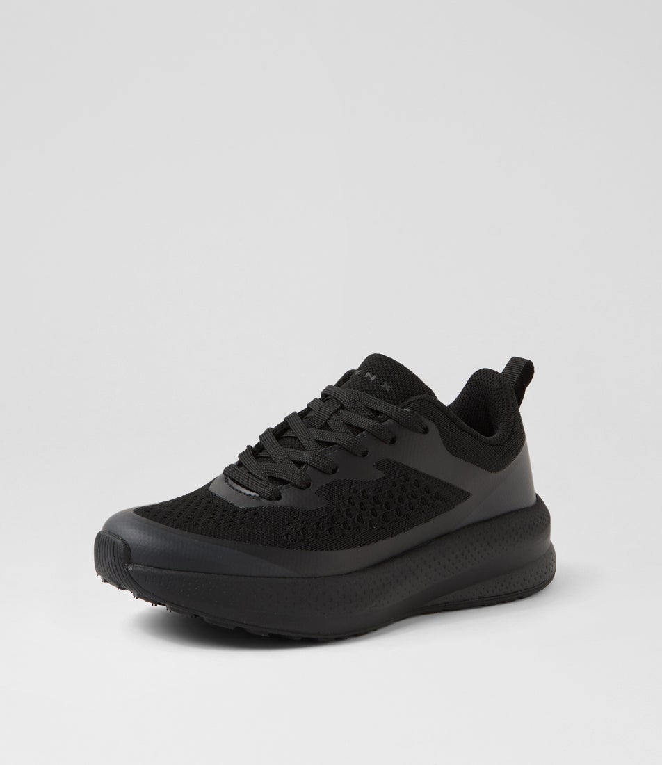 Burst Junior B Lace Black Knit Sneakers