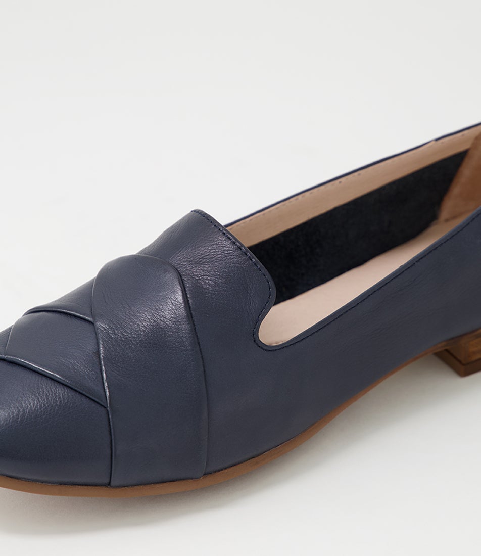 Tilony Navy Leather Loafers