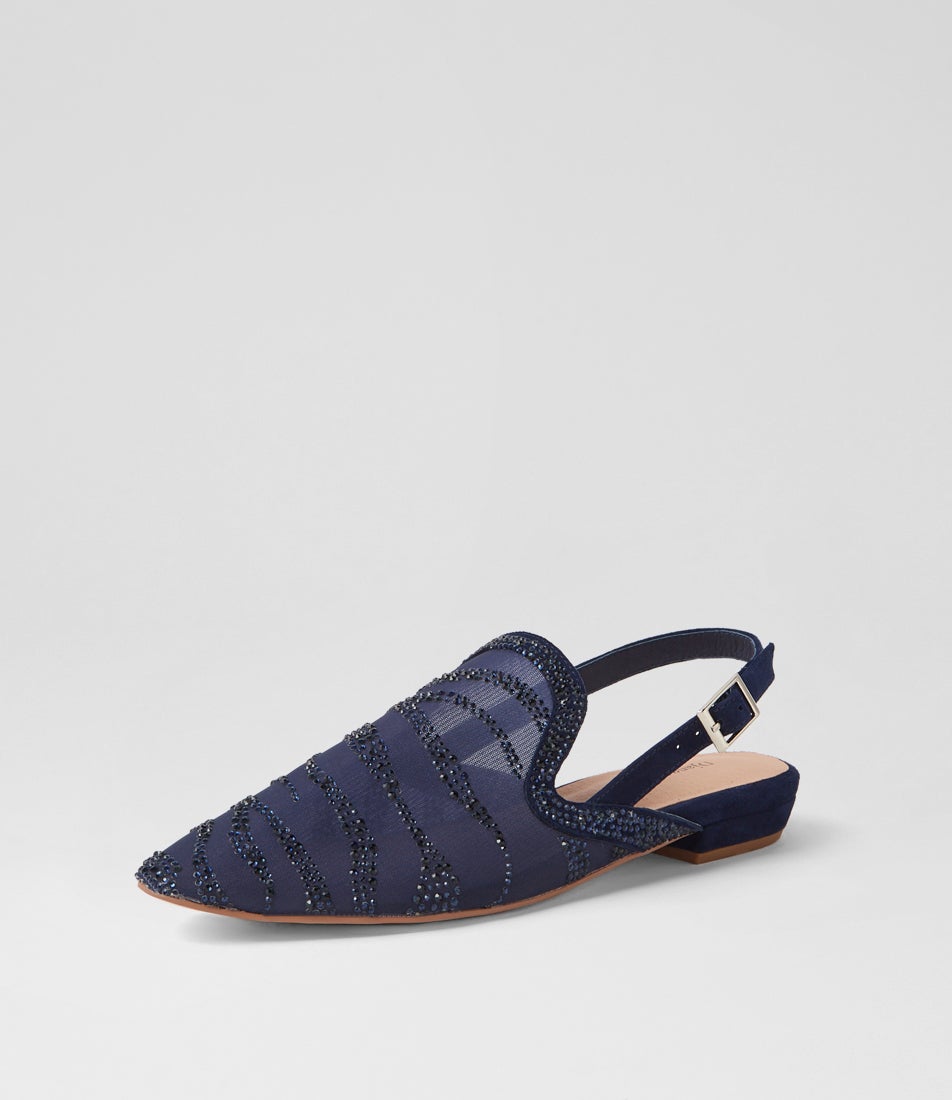 Alexio Navy Mix Flat Shoes