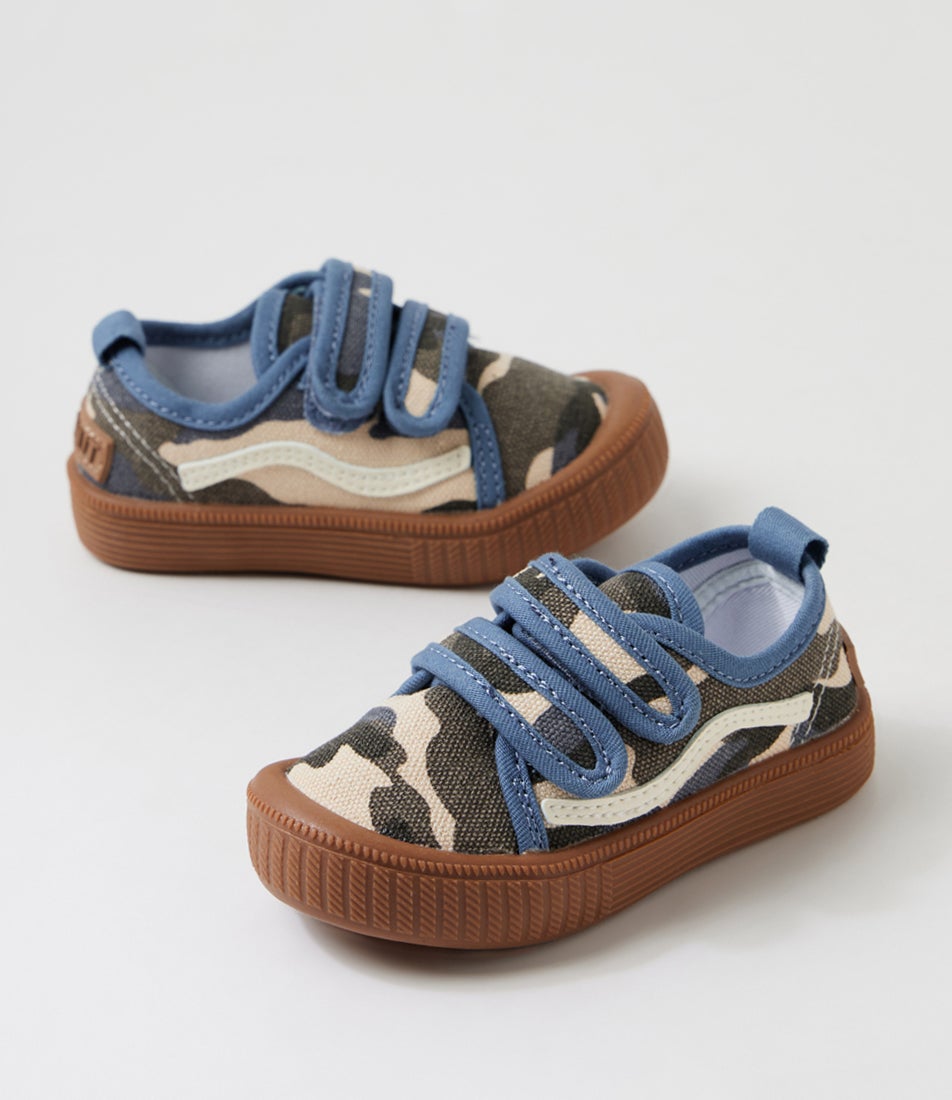 Ben Canvas Toddler Blue Camo Canvas Sneakers