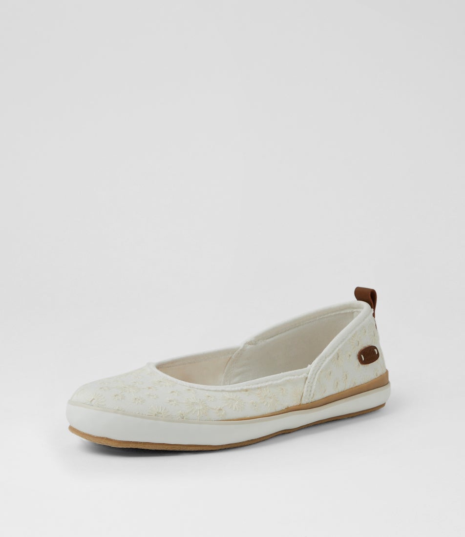 Ez Does It White Fabric Sneakers