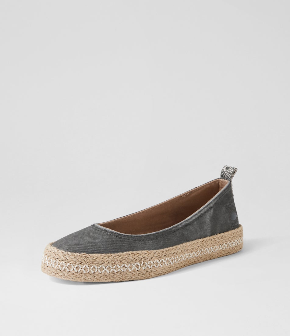 Benita Charcoal Canvas Espadrilles
