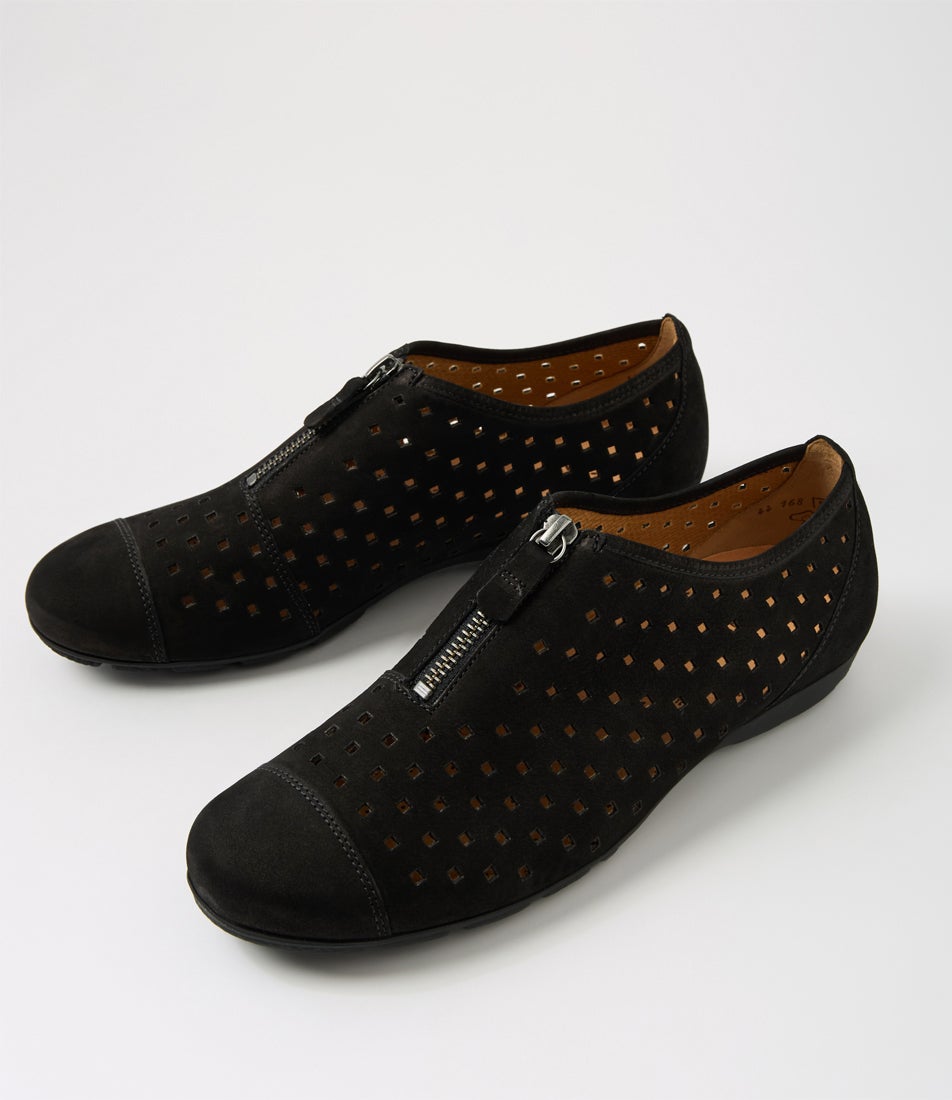 Sukina Schwarz Nubuck Boat Shoes