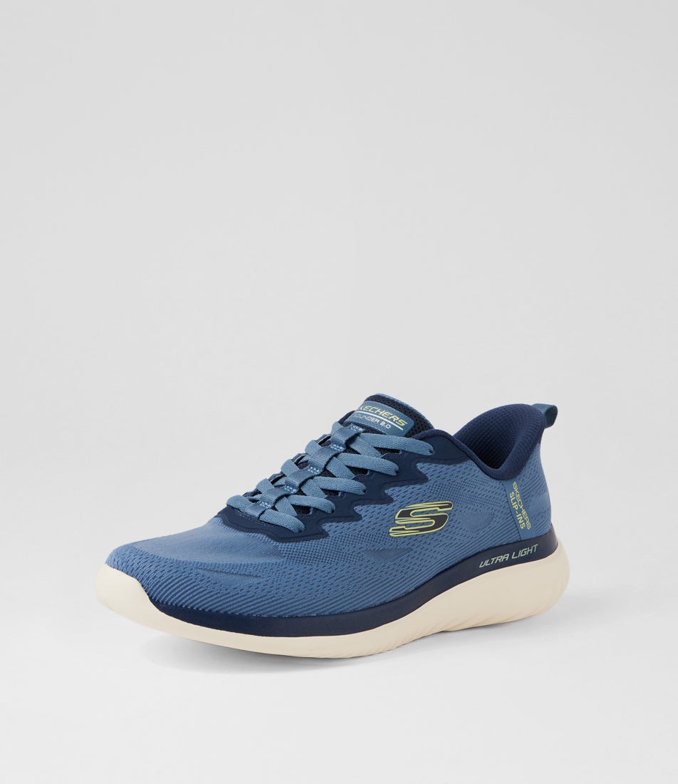 Bounder 2 Maylon Blue Lime Knit Sneakers