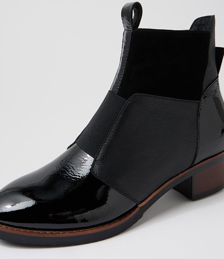 Traigs Black Mix Ankle Boots