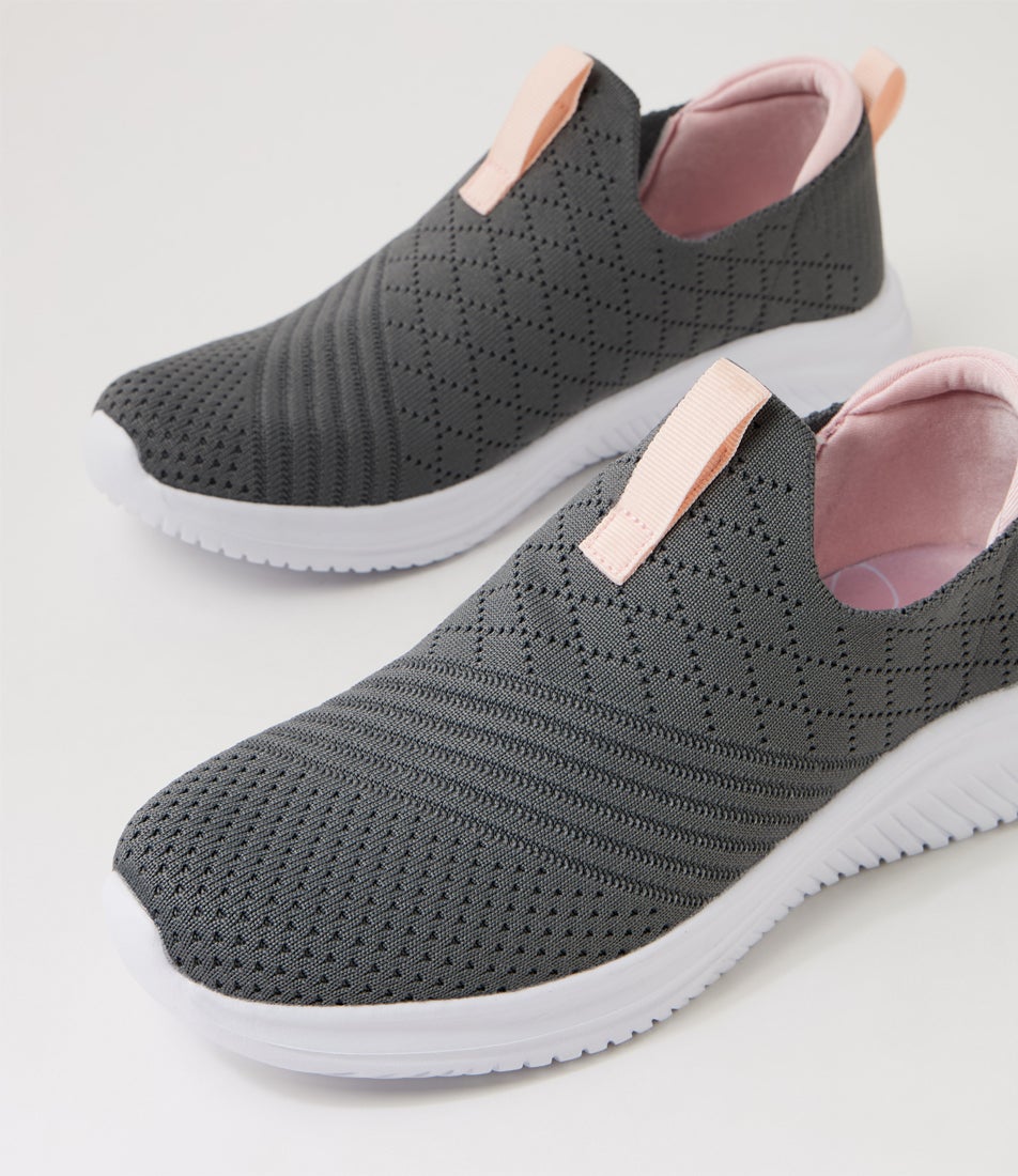Bethie Grey Pink Knit Sneakers
