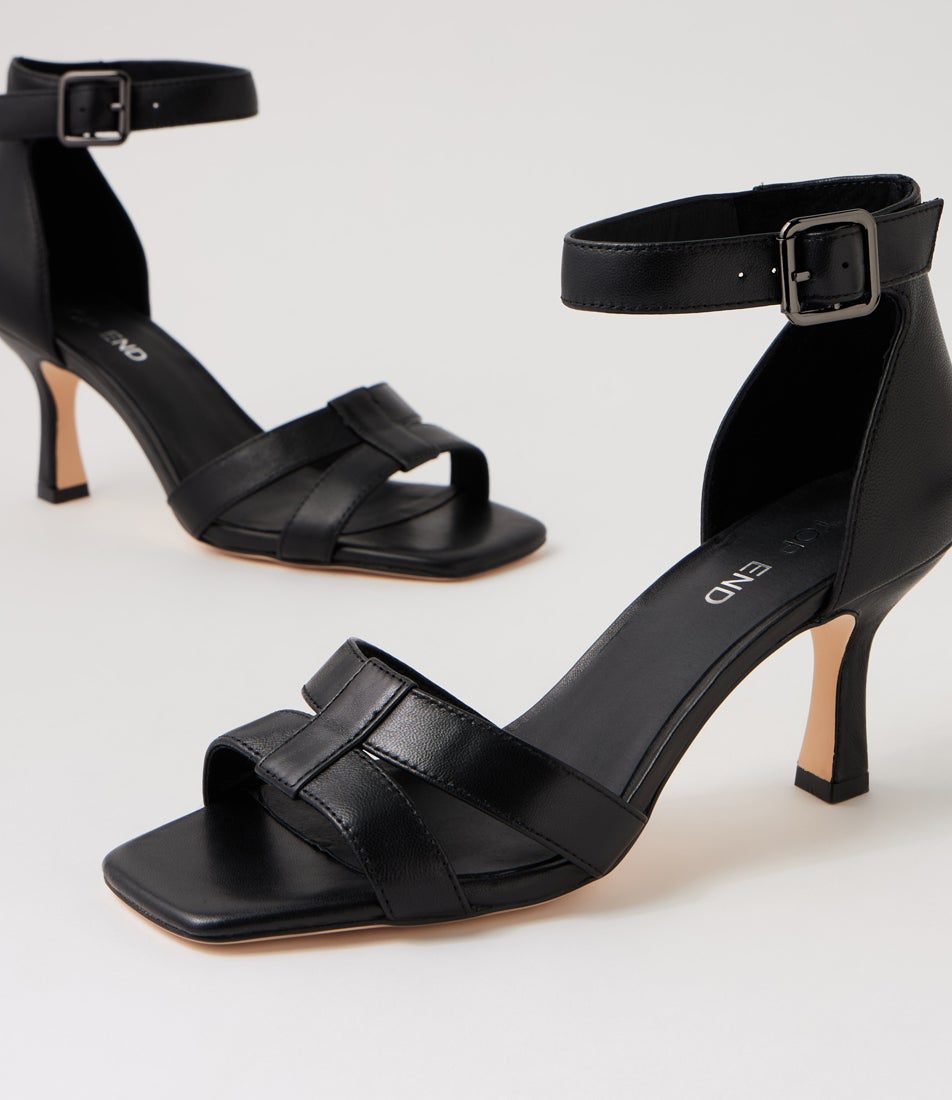 Lunoe Black Leather Sandals Lunoe Black Leather Sandals